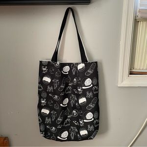 Cloak Brand “You-dle” doodle black and white tote bag